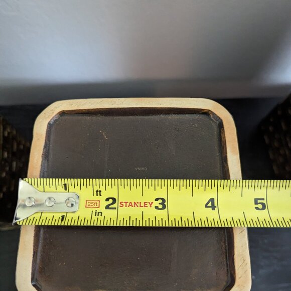 Pier One Imports Stoneware Canister Set Metal Megnet Scoops Textured - Picture 11 of 15